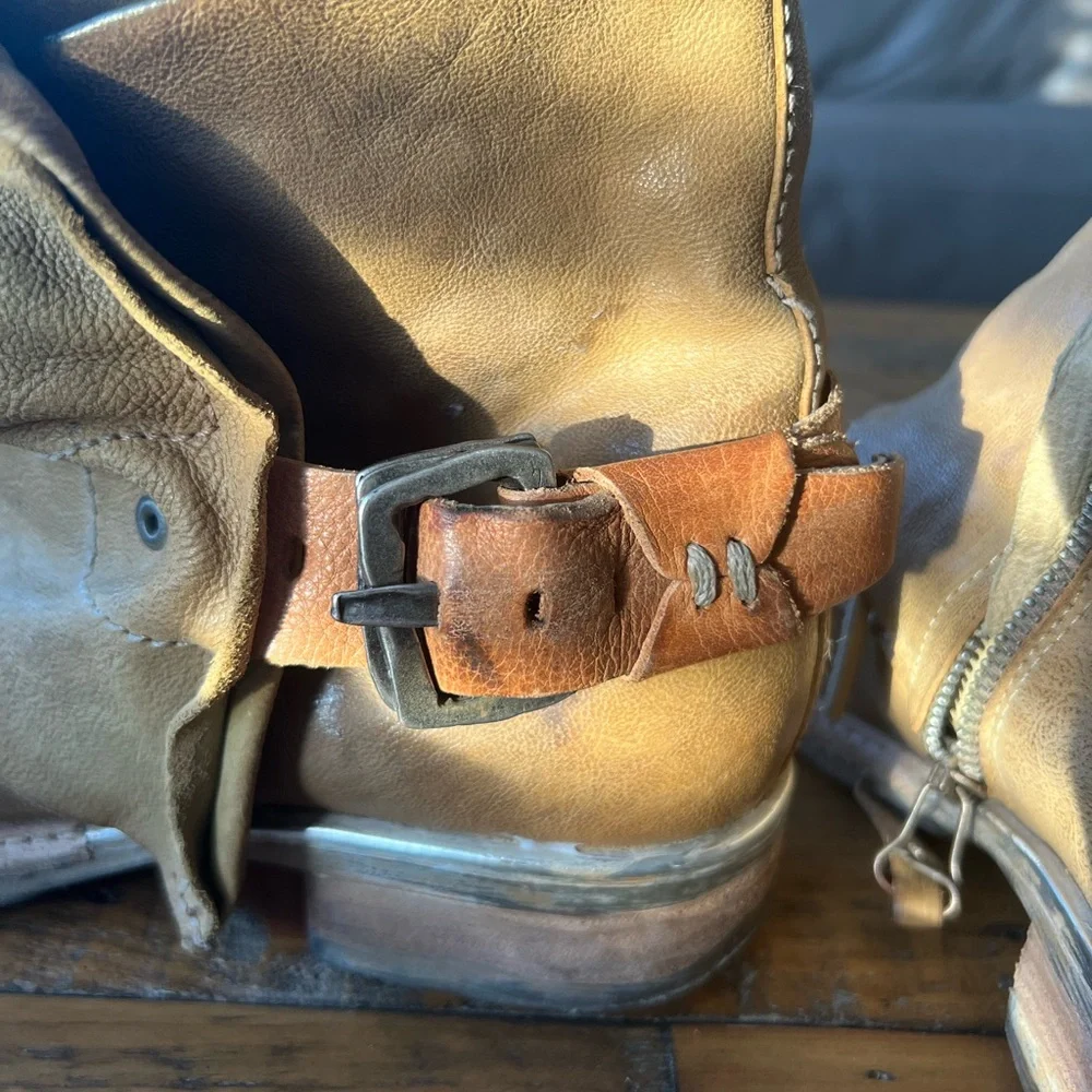 A.S.98 Women's Tan Leather Ankle Boots - Picture 6 of 7